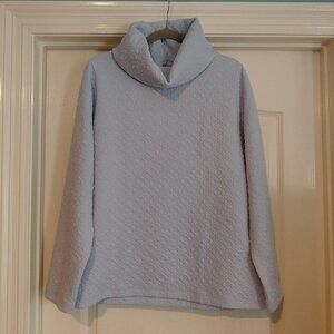 J. Crew Quilted  Snowflake Pullover Tunic Cowl Neck Gentle Sea Holiday Soft L